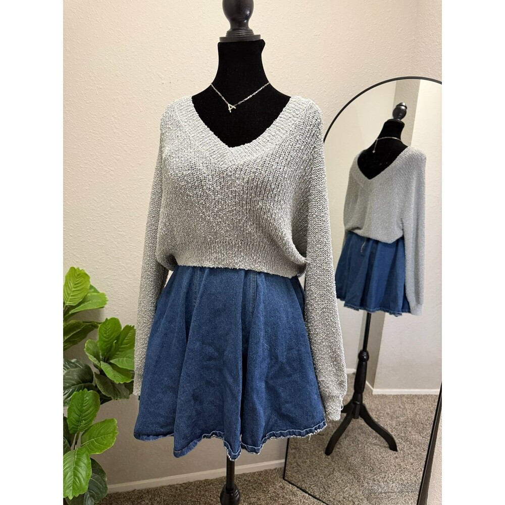 Light Blue Altar’d State V Neck sweater - small